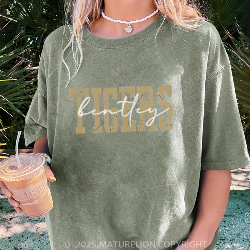 Maturelion Women's T-shirt Custom School DTG Washed T-shirt