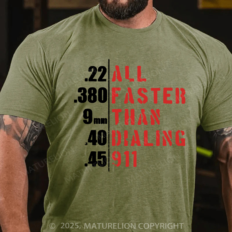 Maturelion Men's T-shirt All Faster Cotton T-shirt