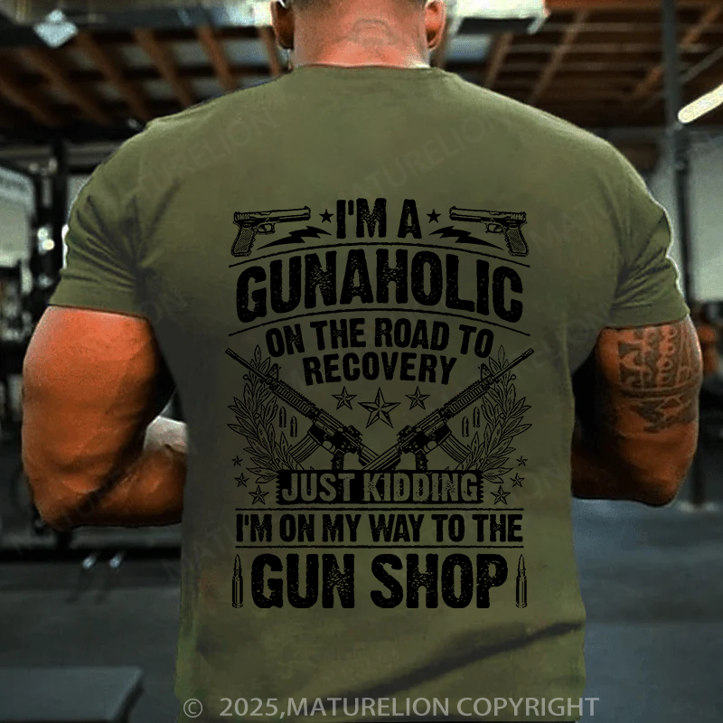 Maturelion Men's T-Shirt Gunaholic Cotton T-Shirt