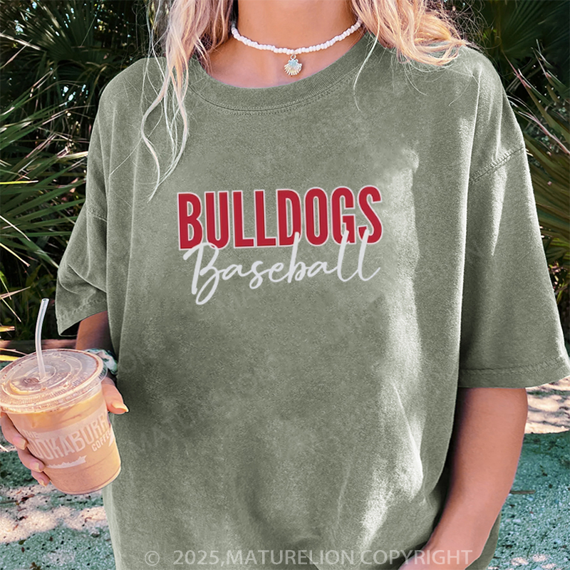 Maturelion Women's T-shirt Custom Baseball DTG Washed T-shirt
