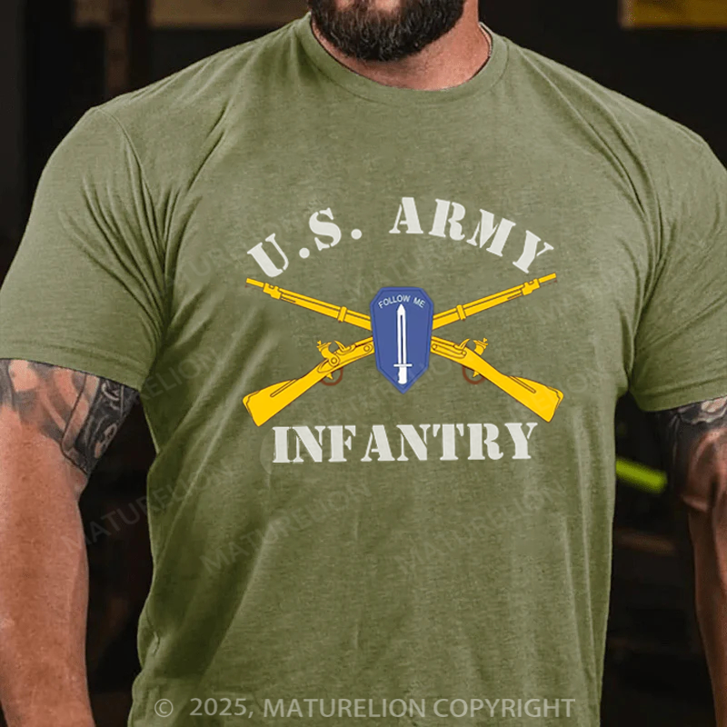 Maturelion Men's T-shirt U.S. Army Infantry Cotton T-shirt