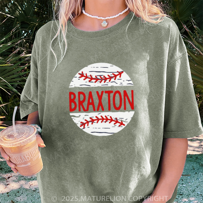 Maturelion Women's T-shirt Baseball DTG Washed T-shirt