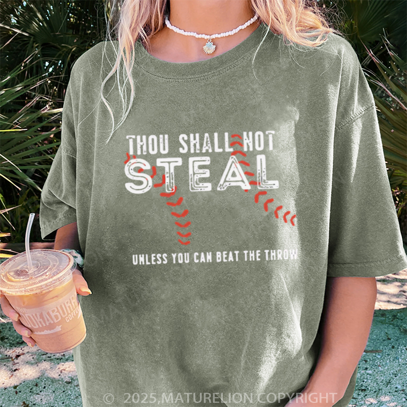 Maturelion Women's T-shirt Thou Shall Not Steal DTG Washed T-shirt