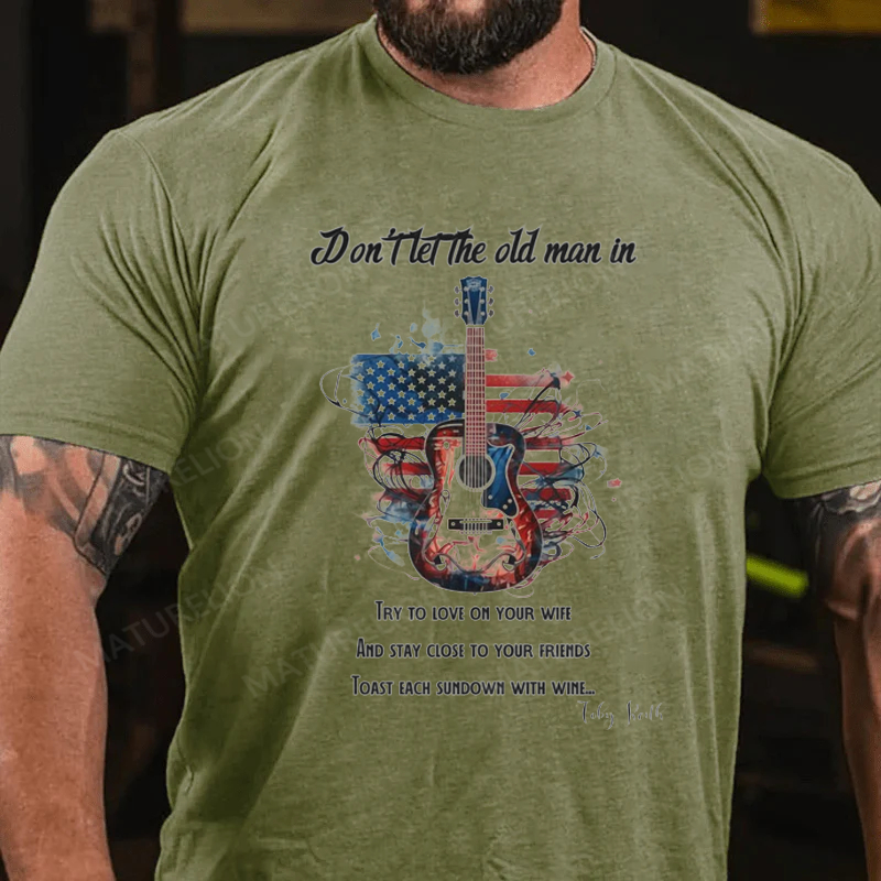 Maturelion Men's T-Shirt Toby Country Music Don't Let the Old Man In Cotton T-Shirt