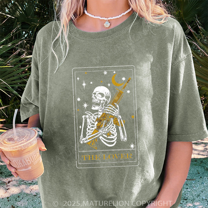 Maturelion Women's T-shirt Lover Tarot DTG Washed T-shirt