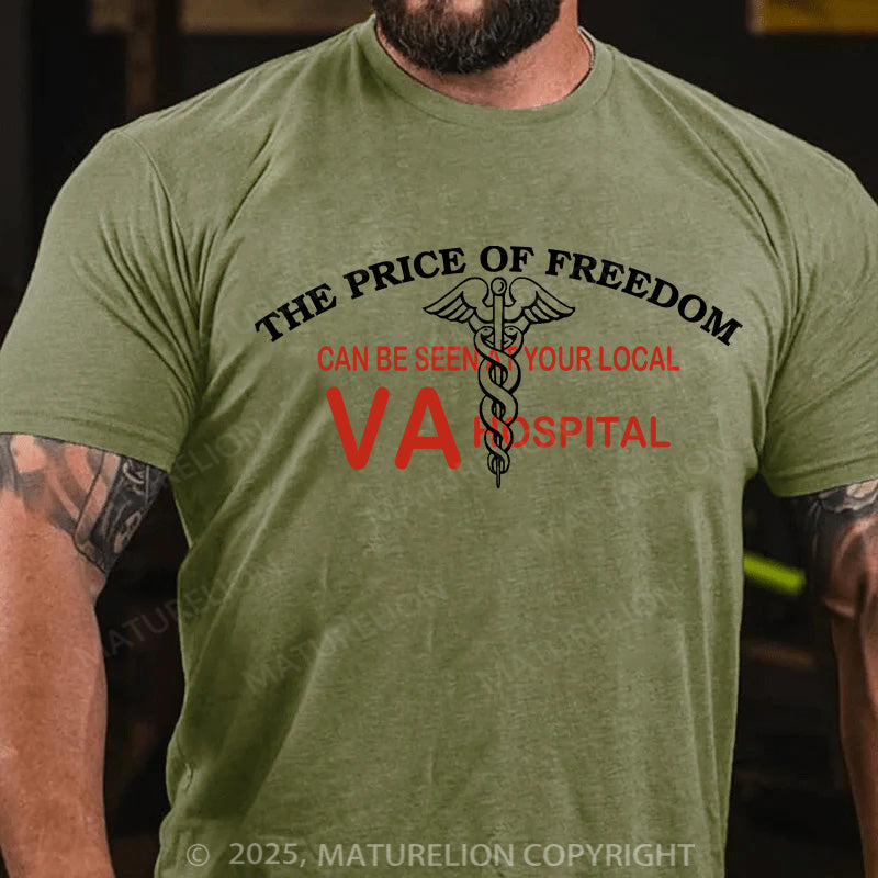 Maturelion Men's T-shirt The Cost Of Freedom Patch Cotton T-shirt