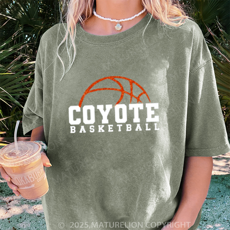 Maturelion Women's T-shirt Personalized Basketball spirit DTG Washed T-shirt