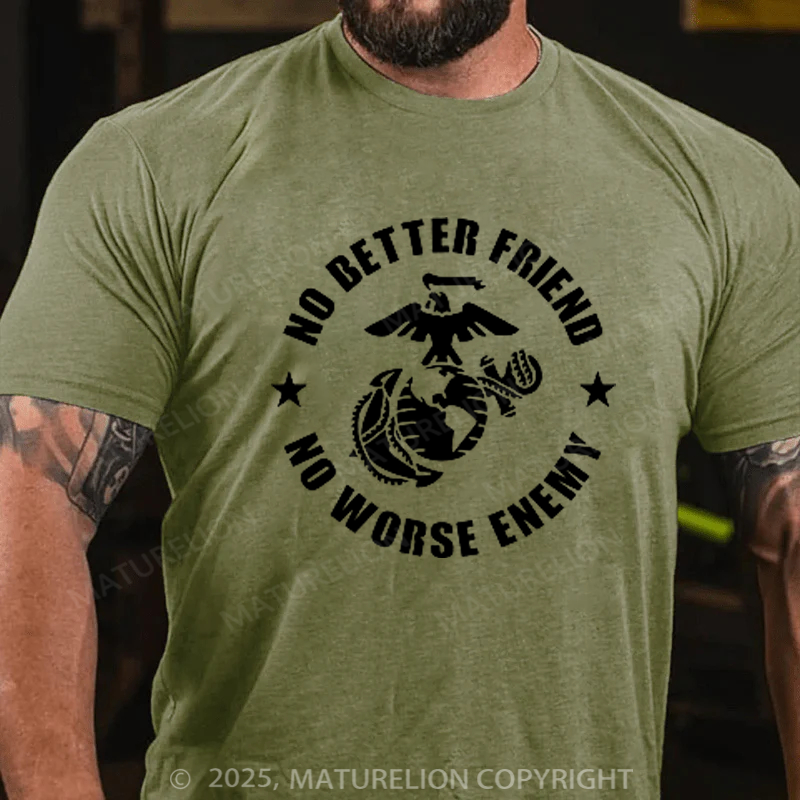 Maturelion Men's T-Shirt No Better Friend Vintage Cotton T-shirt