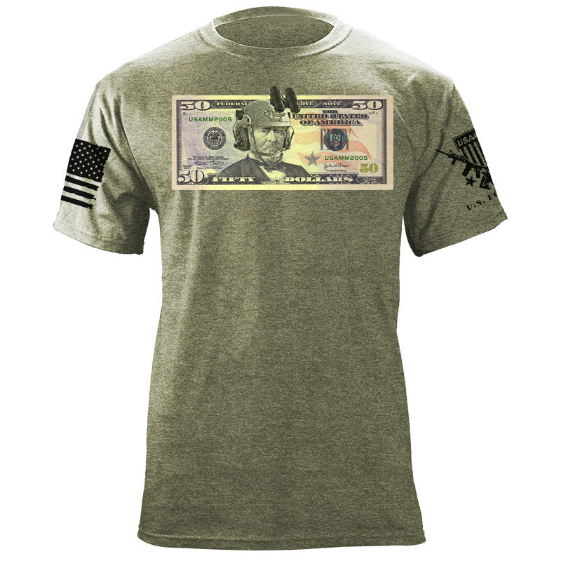 Maturelion Men's T-shirt Fifty Dollar Operator Cotton T-shirt