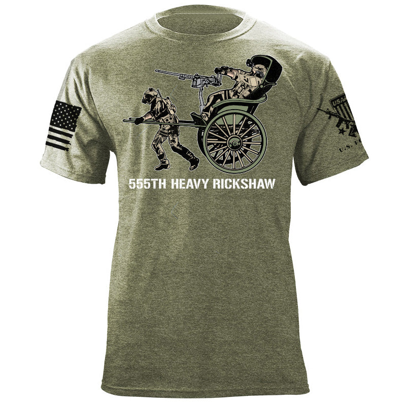 Maturelion Men's T-shirt Tactical Rickshaw Cotton T-shirt