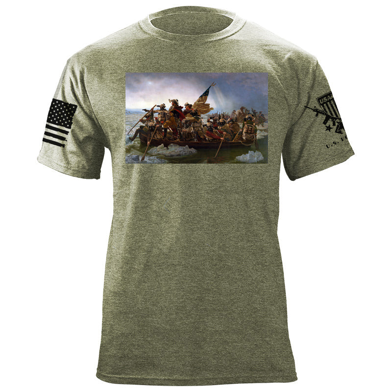 Maturelion Men's T-shirt George Washington Crossing The Delaware Operators Cotton T-shirt