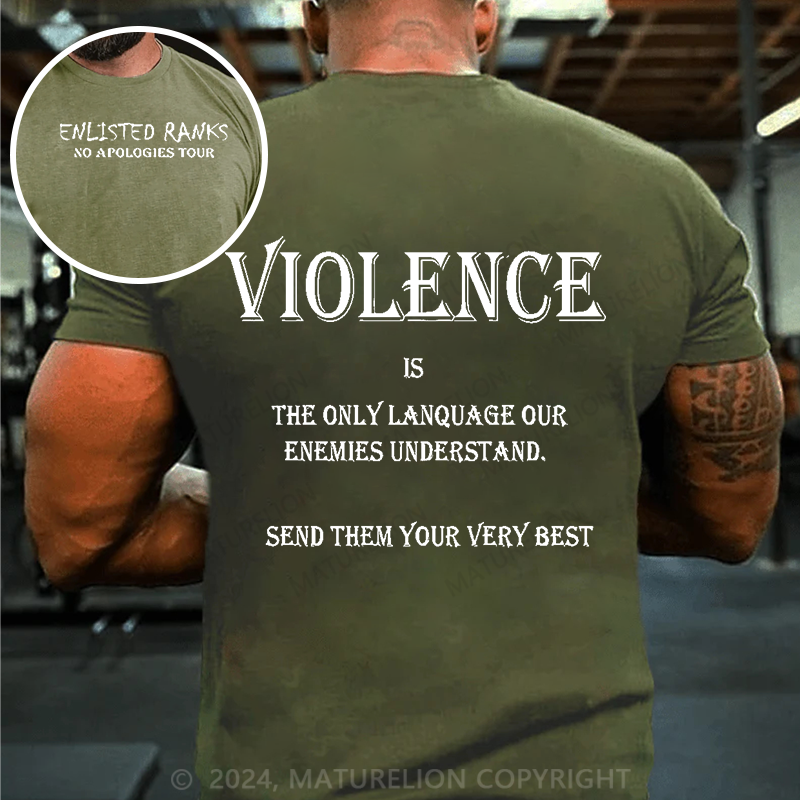 Maturelion Men's T-Shirt Violence Cotton T-Shirt