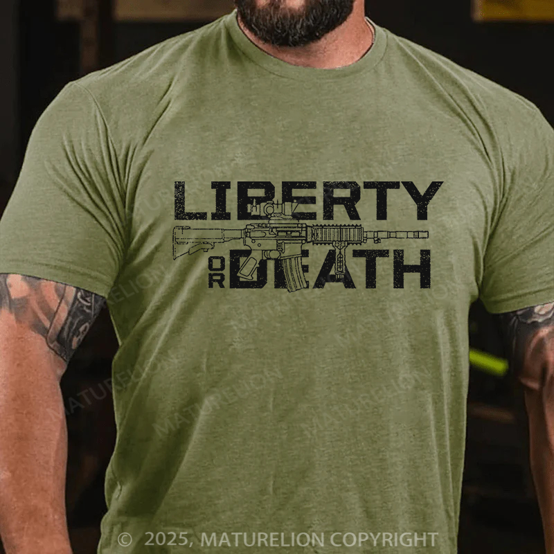 Maturelion Men's T-shirt Liberty or Death Cotton T-shirt