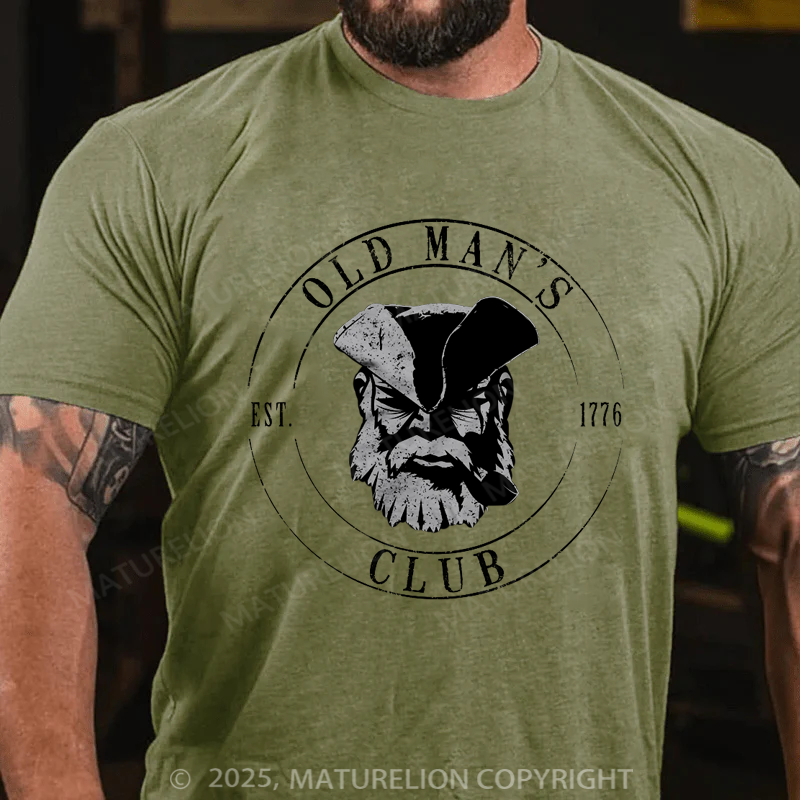 Maturelion Men's T-shirt Old Man's Club Older I Get Cotton T-shirt