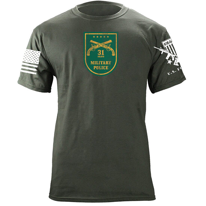 Maturelion Men's T-shirt Military Police Flash Cotton T-shirt