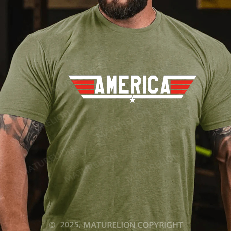 Maturelion Men's T-shirt America 4th Of July T-shirt