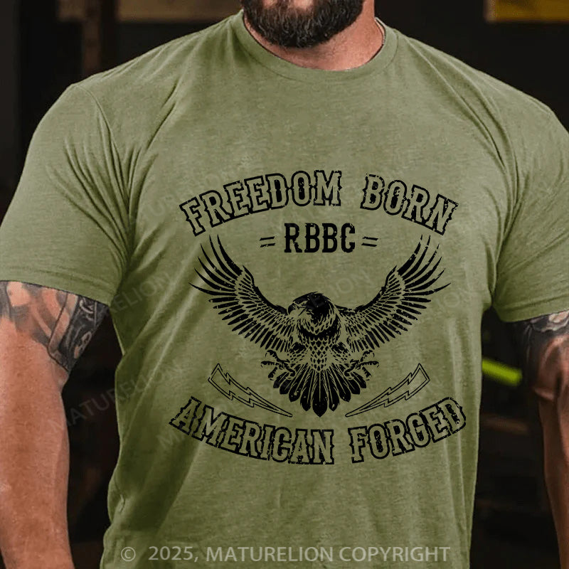 Maturelion Men's T-shirt American Forged Cotton T-shirt