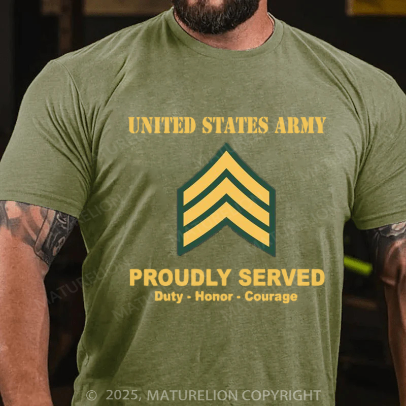 Maturelion Men's T-shirt US Army E-5 Sergeant Cotton T-shirt