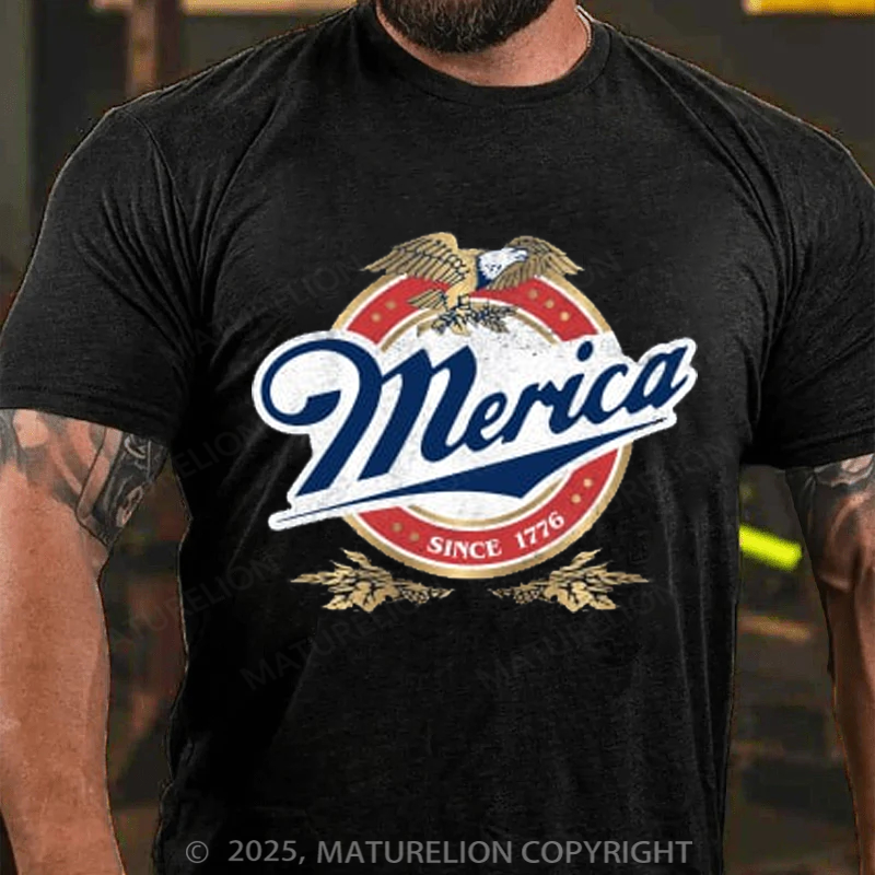 Maturelion Men's T-shirt Merica 4th Of July T-shirt