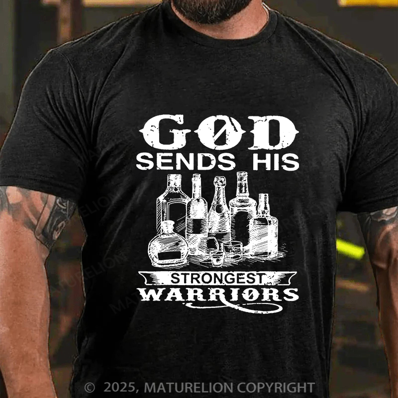 Maturelion Men's T-Shirt God Saves His Hardest Battles Cotton T-shirt