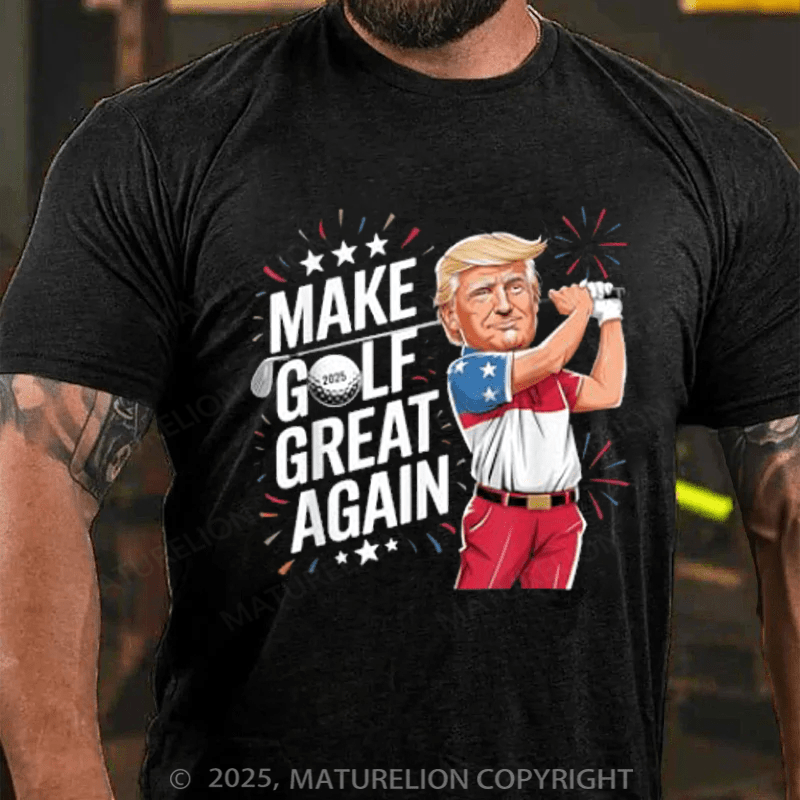 Maturelion Men's T-shirt Make Golf Great Again Cotton T-shirt