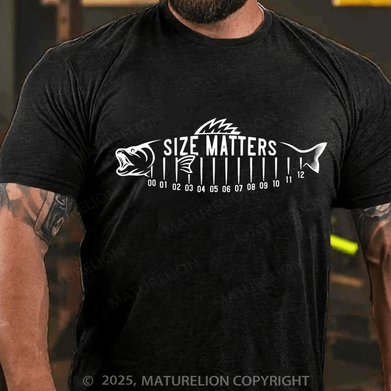 Maturelion Men's T-shirt Size Matters Cotton T-shirt