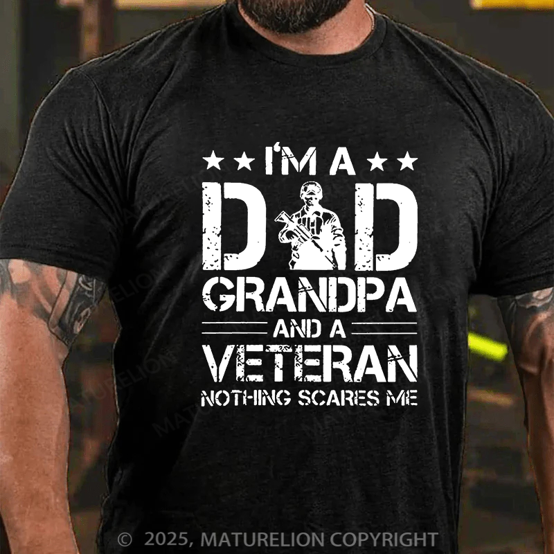 Maturelion Men's T-shirt Dad Grandpa And Veteran Cotton T-shirt