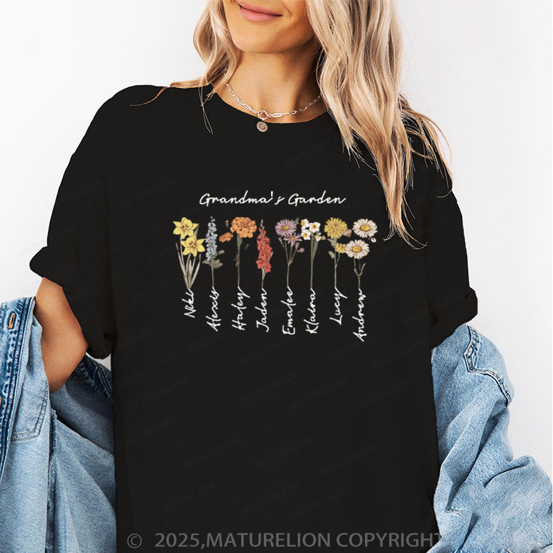 Maturelion Women's T-shirt Grandma's Garden Cotton T-shirt