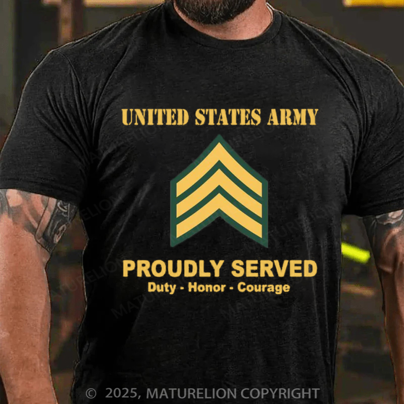 Maturelion Men's T-shirt US Army E-5 Sergeant Cotton T-shirt