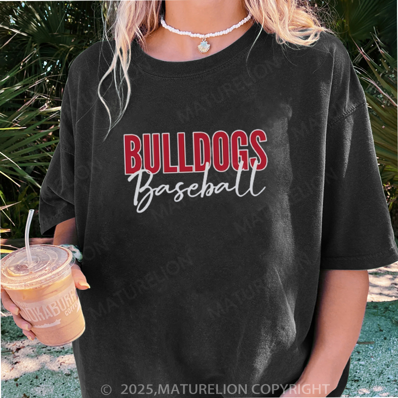 Maturelion Women's T-shirt Custom Baseball DTG Washed T-shirt