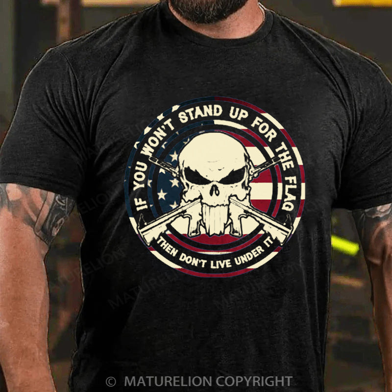 Maturelion Men's T-shirt Skull Veteran Cotton T-shirt