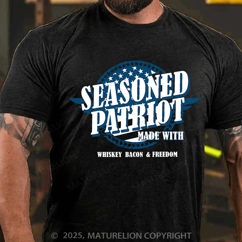 Maturelion Men's T-shirt Seasoned Patriot Father's Day T-shirt
