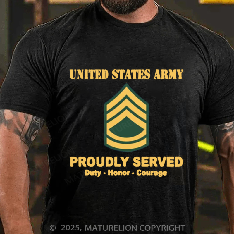 Maturelion Men's T-shirt US Army E-7 Sergeant First Class Cotton T-shirt