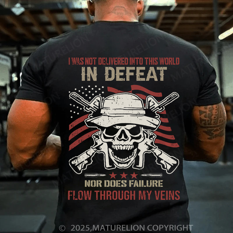 Maturelion Men's T-shirt Born for Victory, Never for Defeat Cotton T-shirt