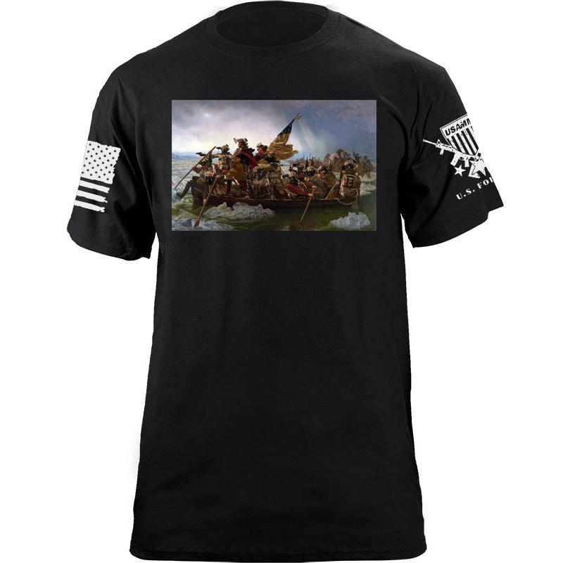 Maturelion Men's T-shirt George Washington Crossing The Delaware Operators Cotton T-shirt