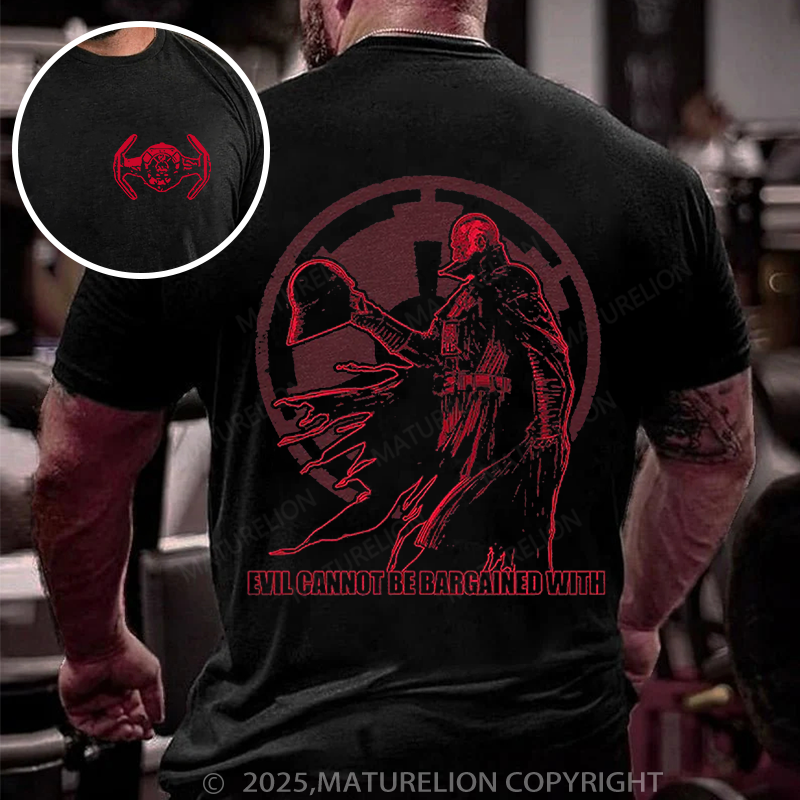 Maturelion Men's T-shirt Evil Cannot Be Bargained With Cotton T-shirt