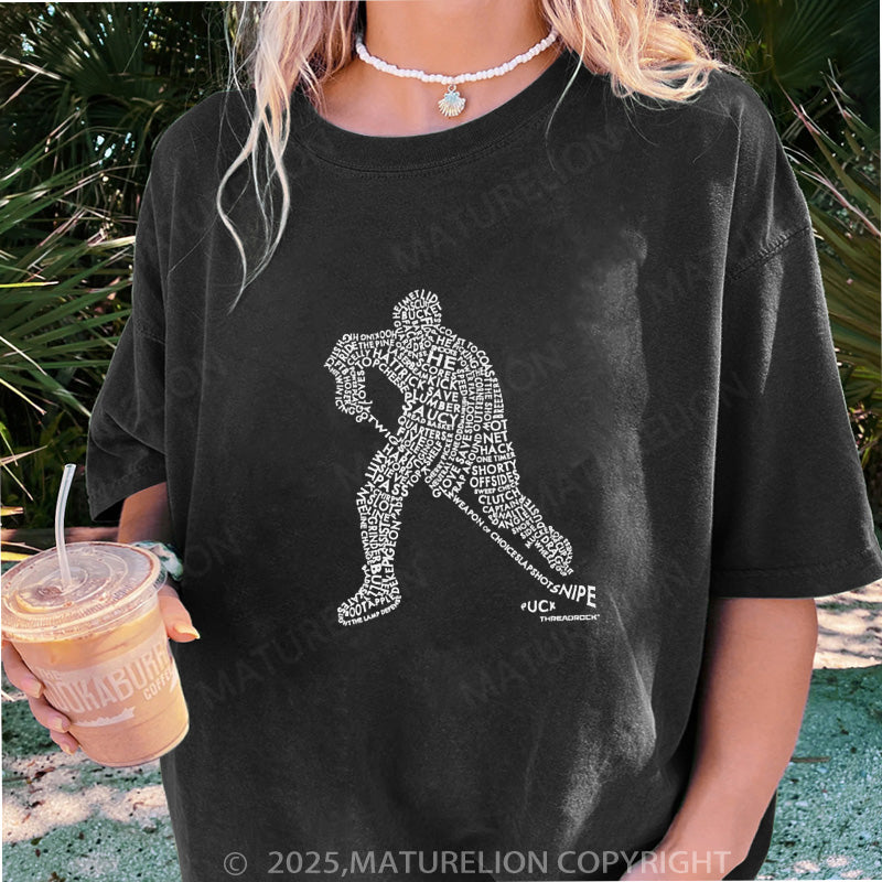 Maturelion Women's T-shirt Hockey Player DTG Washed T-shirt