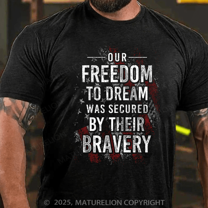 Maturelion Men's T-shirt Freedom To Dream Cotton T-shirt