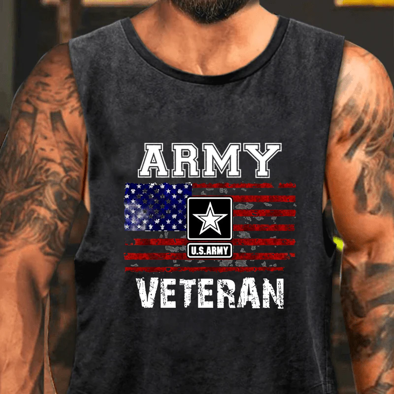 Maturelion Army U.S.Army Veteran Washed Tank Top