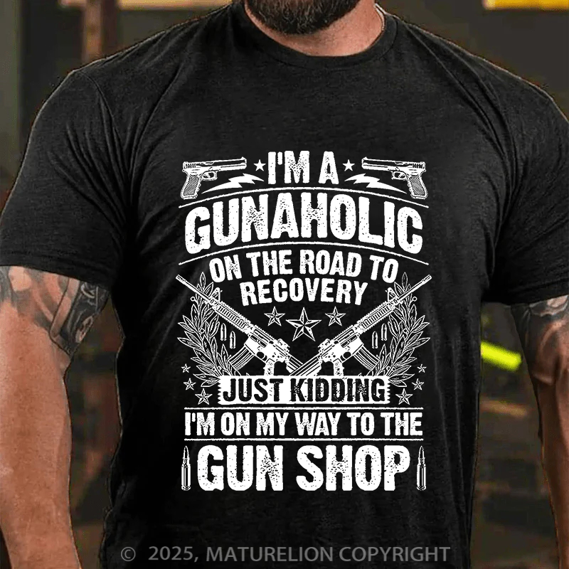 Maturelion Men's T-Shirt Gunaholic Cotton T-Shirt