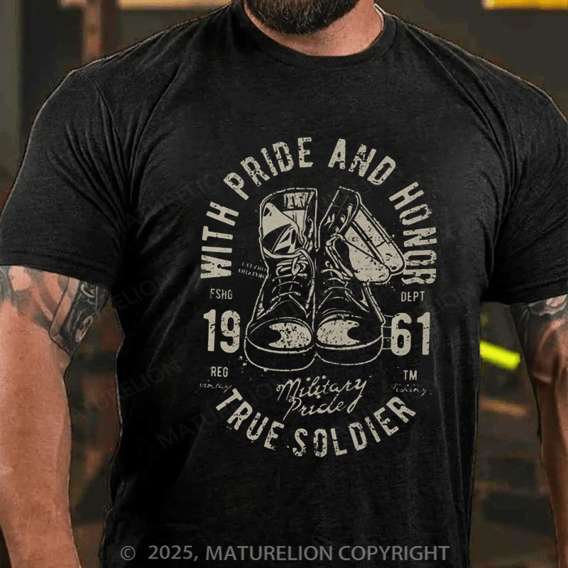 Maturelion Men's T-shirt Proud Veteran Cotton T-shirt