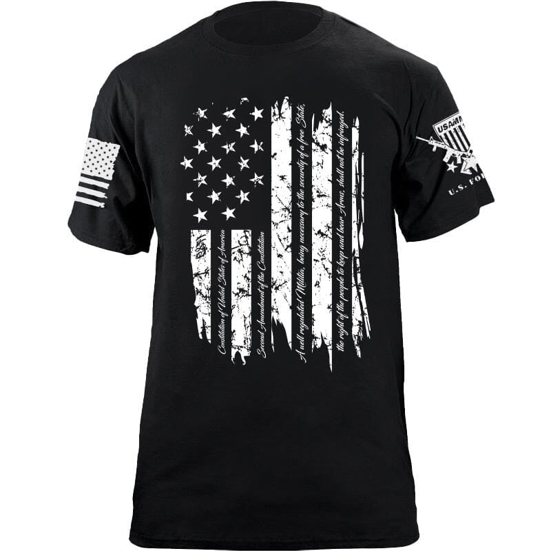 Maturelion Men's T-shirt 2nd Amendment Gold Flag Cotton T-shirt