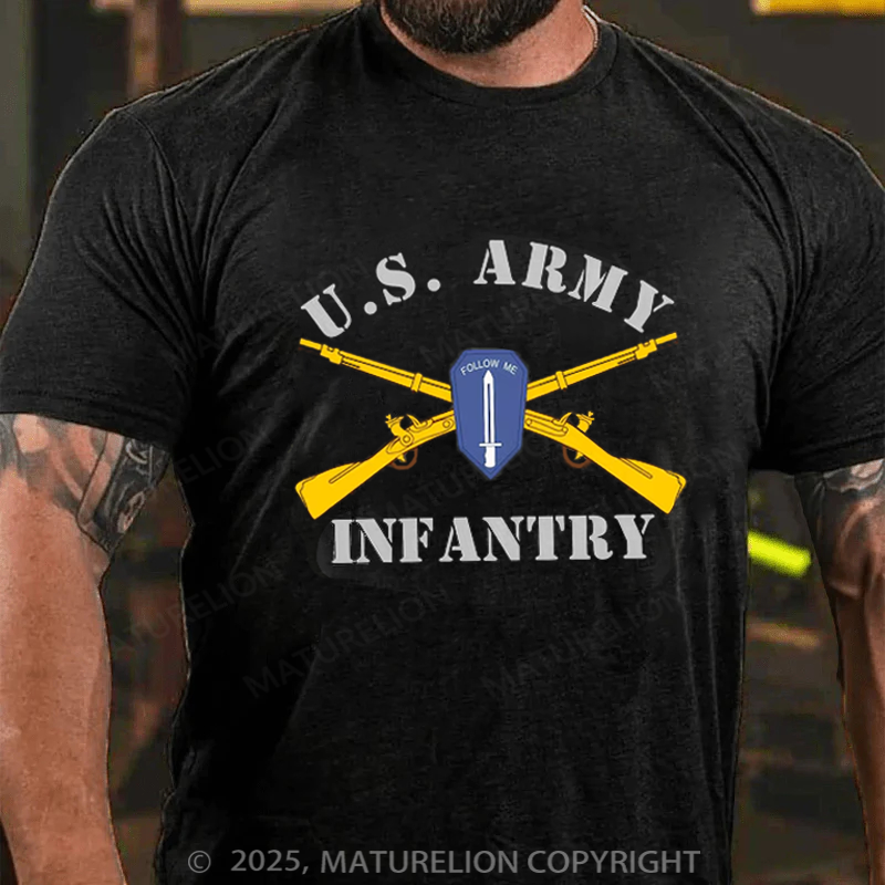Maturelion Men's T-shirt U.S. Army Infantry Cotton T-shirt