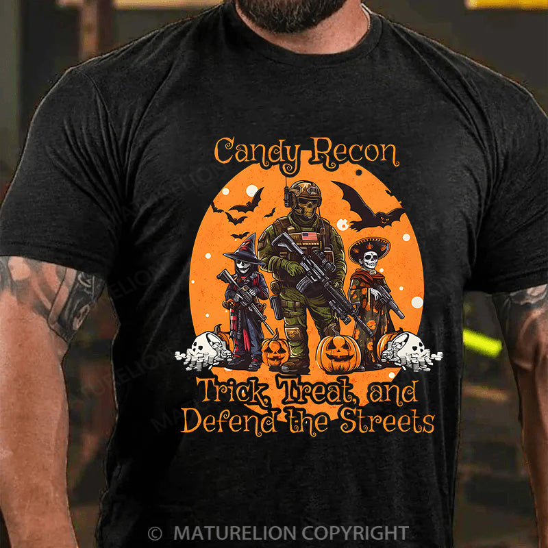 Maturelion Men's T-shirt Military Halloween Cotton T-shirt
