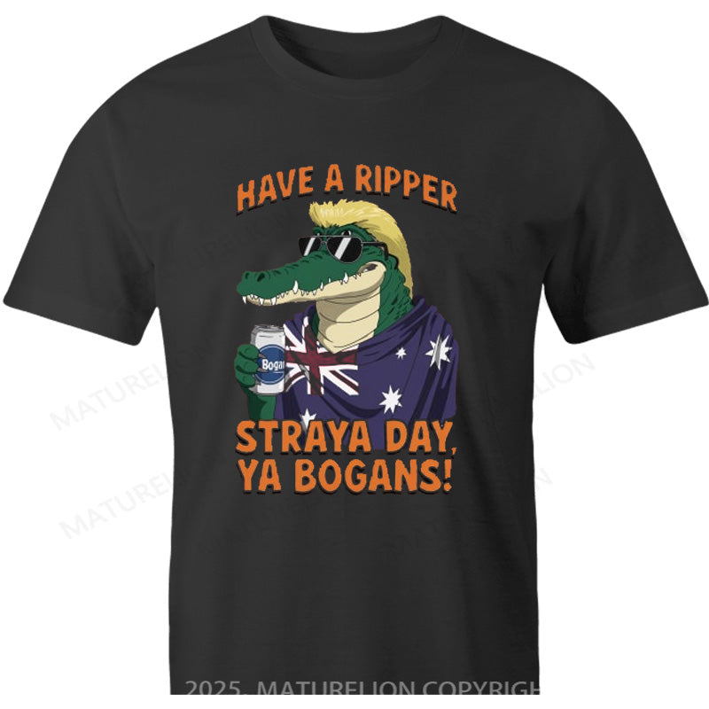 Maturelion Australia T-shirt Ripper Straya Day Bogan 90s Bootleg  Cotton T-shirt