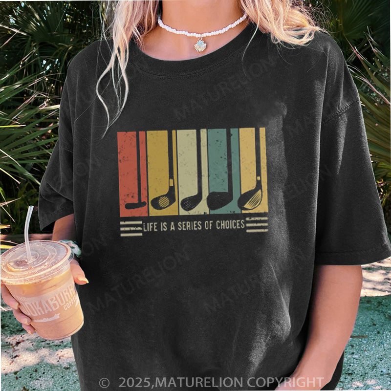 Maturelion Women's T-shirt Gifts For Golfers DTG Washed T-shirt