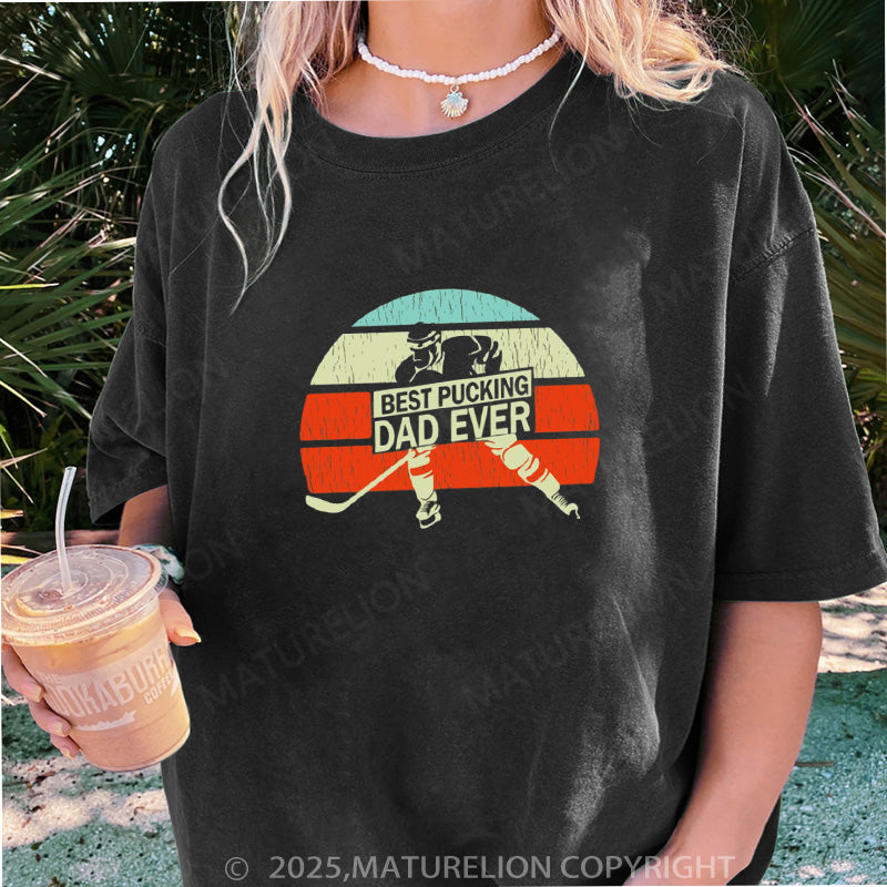 Maturelion Women's T-shirt Best Pucking Dad DTG Washed T-shirt
