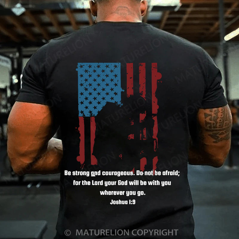 Maturelion Men's T-shirt Military Bible Verse Cotton T-shirt