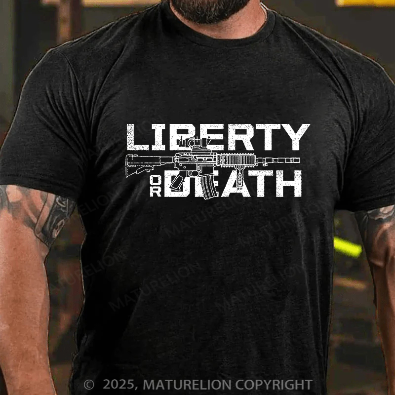 Maturelion Men's T-shirt Liberty or Death Cotton T-shirt
