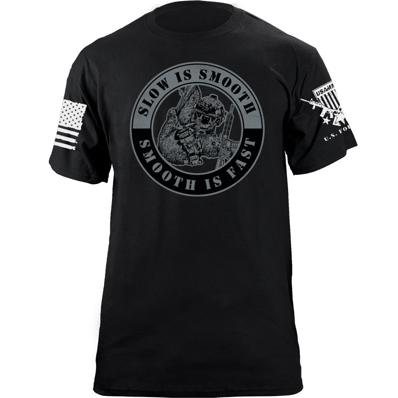 Maturelion Men's T-shirt Slow is Smooth Smooth is Fast Cotton T-shirt